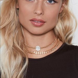 Layered gold chokers
